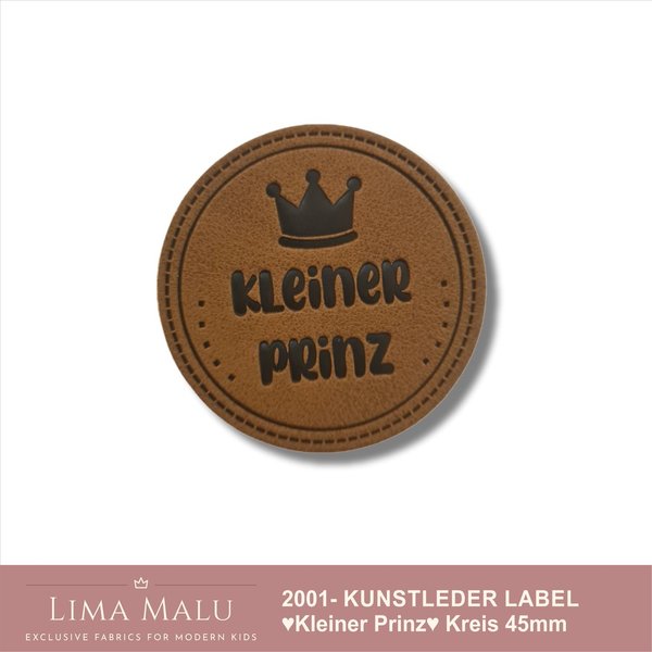 KUNSTLEDER LABEL ♥ KLEINER PRINZ ♥ Kreis 45mm