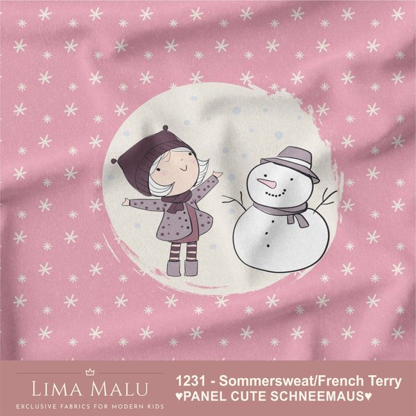 Sommersweat/French Terry ♥PANEL CUTE SCHNEEMAUS♥
